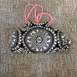 black and white halter bikini top